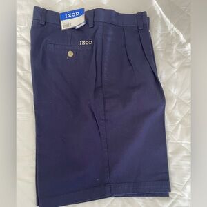 NWT Izod Men’s Dark Blue Pleated Shorts